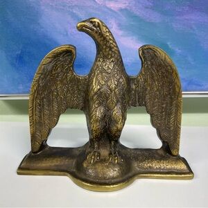 Vintage Brass Perched Eagle Statue Figurine Bookend Paperweight Decoration Bird